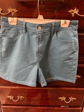 Zenana Outfitters Dusty Blue High-Rise Jean Shorts